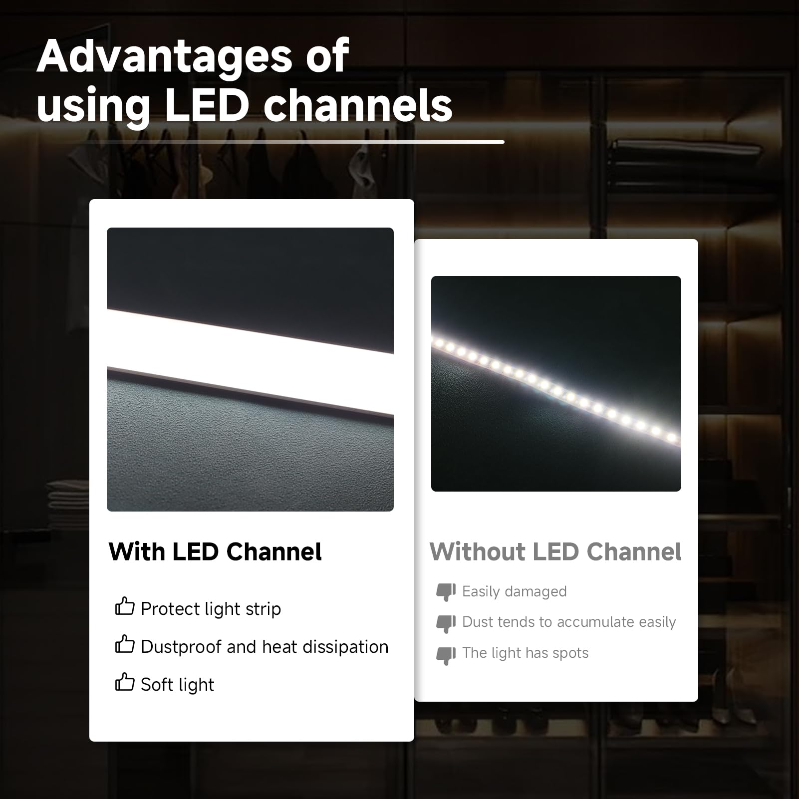 LED Aluminum Channel - 10 Pack, 1m Long -5