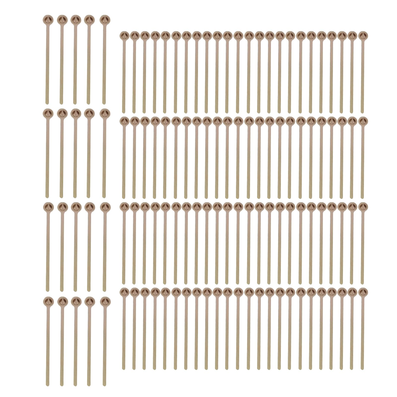 QWQJ Pack of 100 Wood Coffee Stir Stick with Smooth Round Ends Stirring Stick Wood Texture Suitable for Home and Office Use