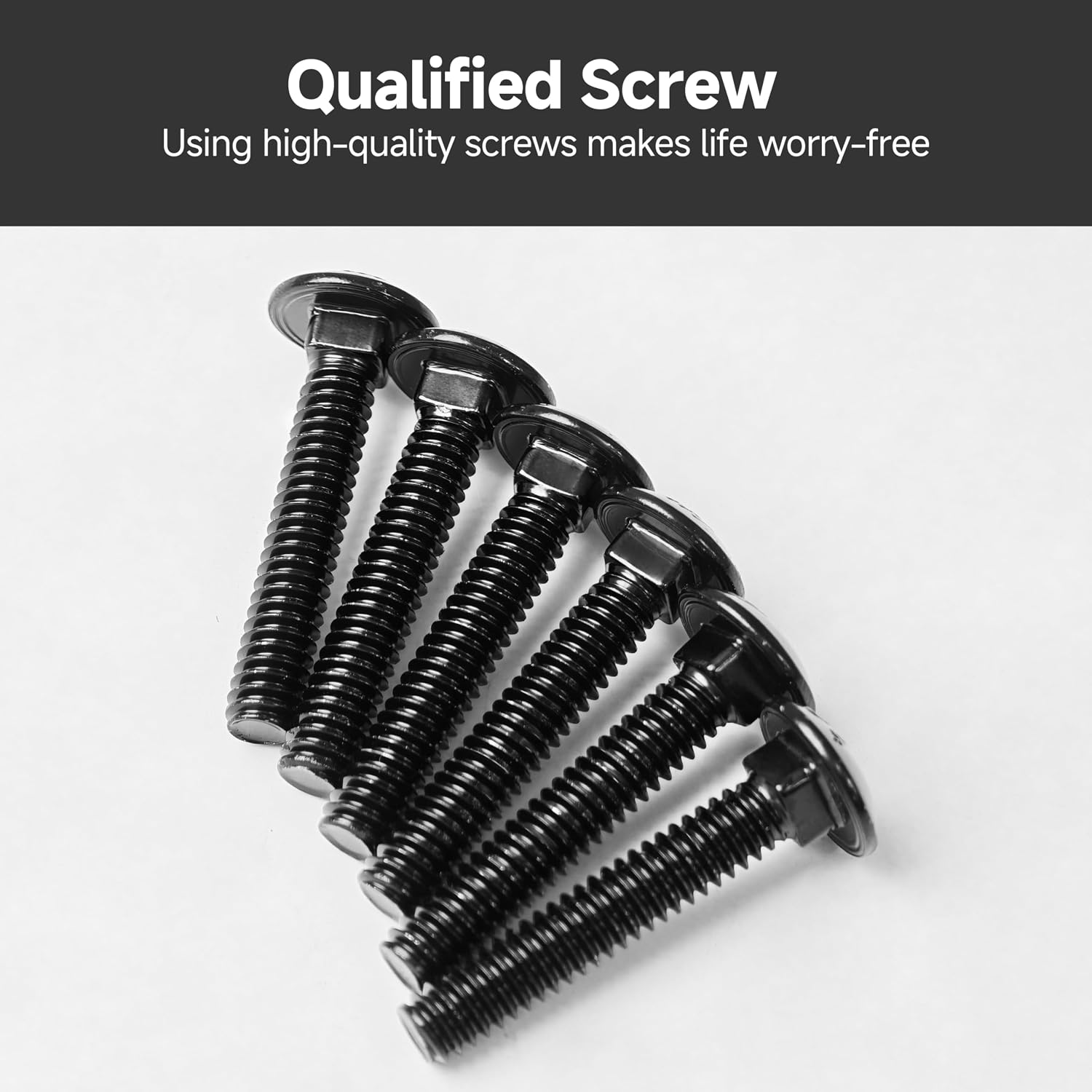 Mywish (20 Sets) 1/4-20 x 1-1/2 Carriage Bolts Screws Round Head Square Neck and Hex Nuts & Flat Washers Full Threaded 304 Stainless Steel Black Oxided 1/4 Bolts