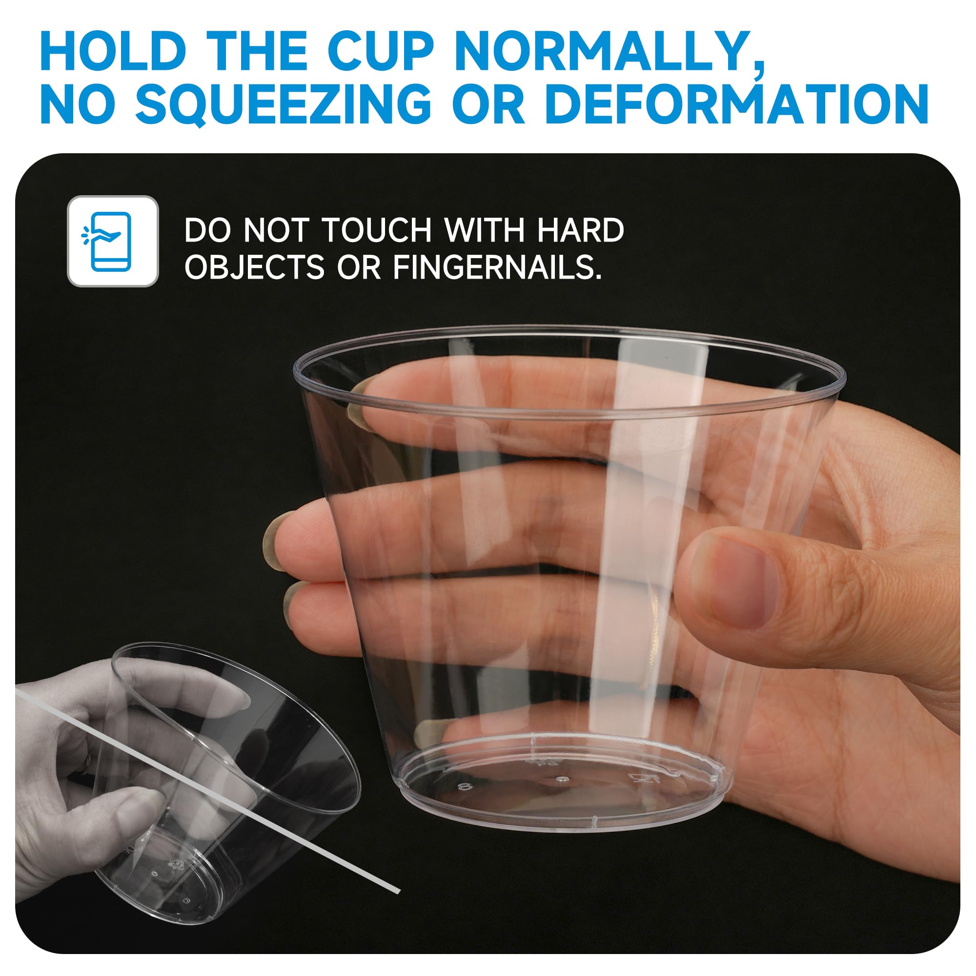 RACETOP 9 oz Clear Plastic Cups 100 packs, Perfect for Parties, Wedding — Amazon image 5