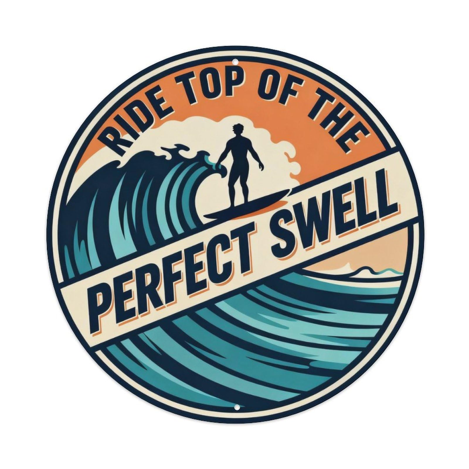Ride Top Of The Perfect Swell Metal Tin Sign Plaque