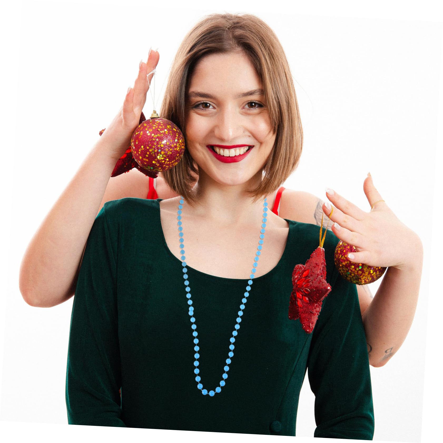 HANABASS Collier Néon de Bal Masqué 12pcs en Plastique, Style Rétro | 6 Couleurs, Accessoire Léger et Polyvalent, pour Styles Mode et Accessoires de Scène