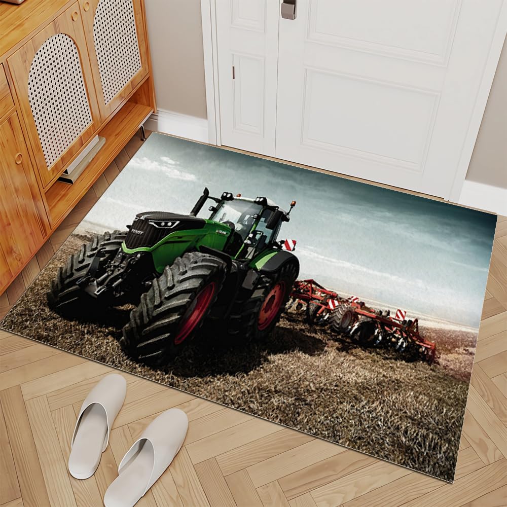MARBRE Traktor Teppich Wohnzimmer Schlafzimmer 3D Traktor LKW Teppiche rutschfest Waschbarer Kurzflor Teppich Grösse 80x120 cm Flauschig Weich Soft Home Outdoor Carpet Matte(Image 17-19)