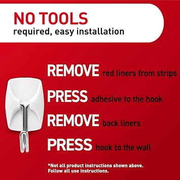 Command Small Wire Toggle Hooks, 16 Hooks and 24 Strips, Damage-Free Hanging Wall Hook with Adhesive, No Tools Required, Great for Home, Kitchen, and Office Organization, Holds up to 0.5 lb