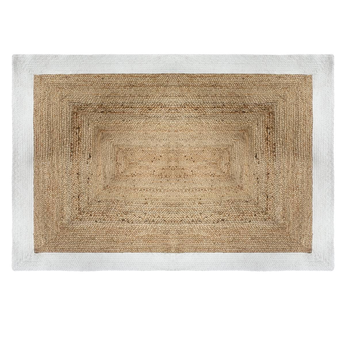 Atmosphera - Alfombra de Yute Borde Blanco 120 x 170 cm