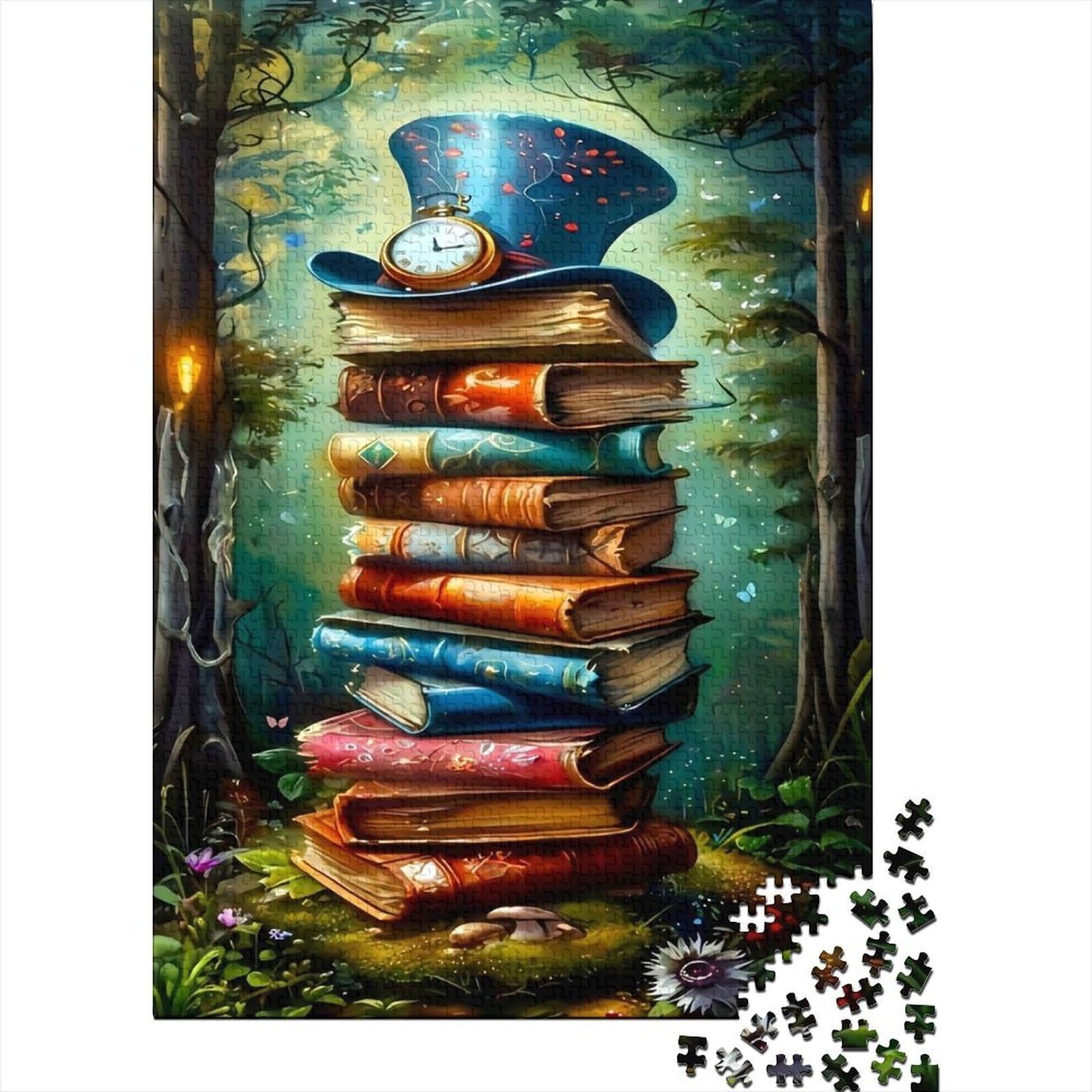 Magic Books 1000 Piece Jigsaw Puzzle Game for Adults Fantasy Forest Wall Art Decor