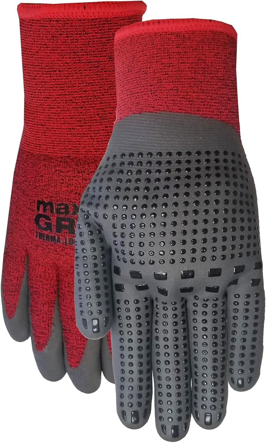 Midwest Gloves & Gear 90CF-EA MAX Grip Glove, RED/Black Large