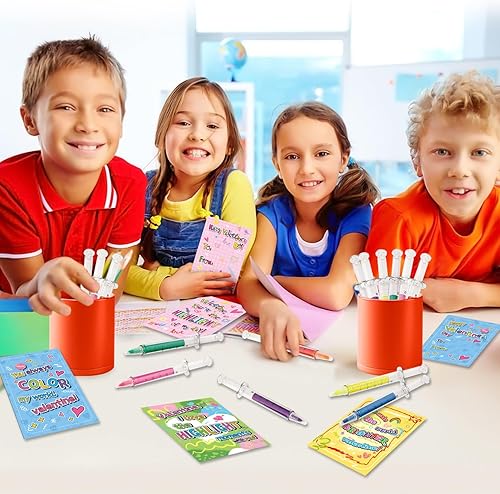 Miniatura 7 de 32 piezas de regalos para el día de San Valentín para el aula, tarjetas de San Valentín con forma de jeringa, juguetes novedosos para niños y niñas,