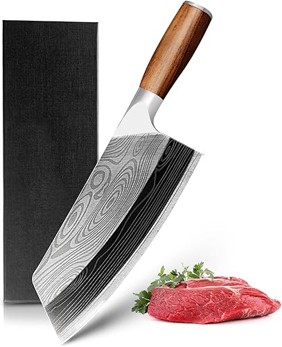 Akatsuki Cuchillo de cuchilla cuchillos de chef chinos de 8 pulgadas cuchillo de picar carnicero resistente para cortar carne de verduras con caja