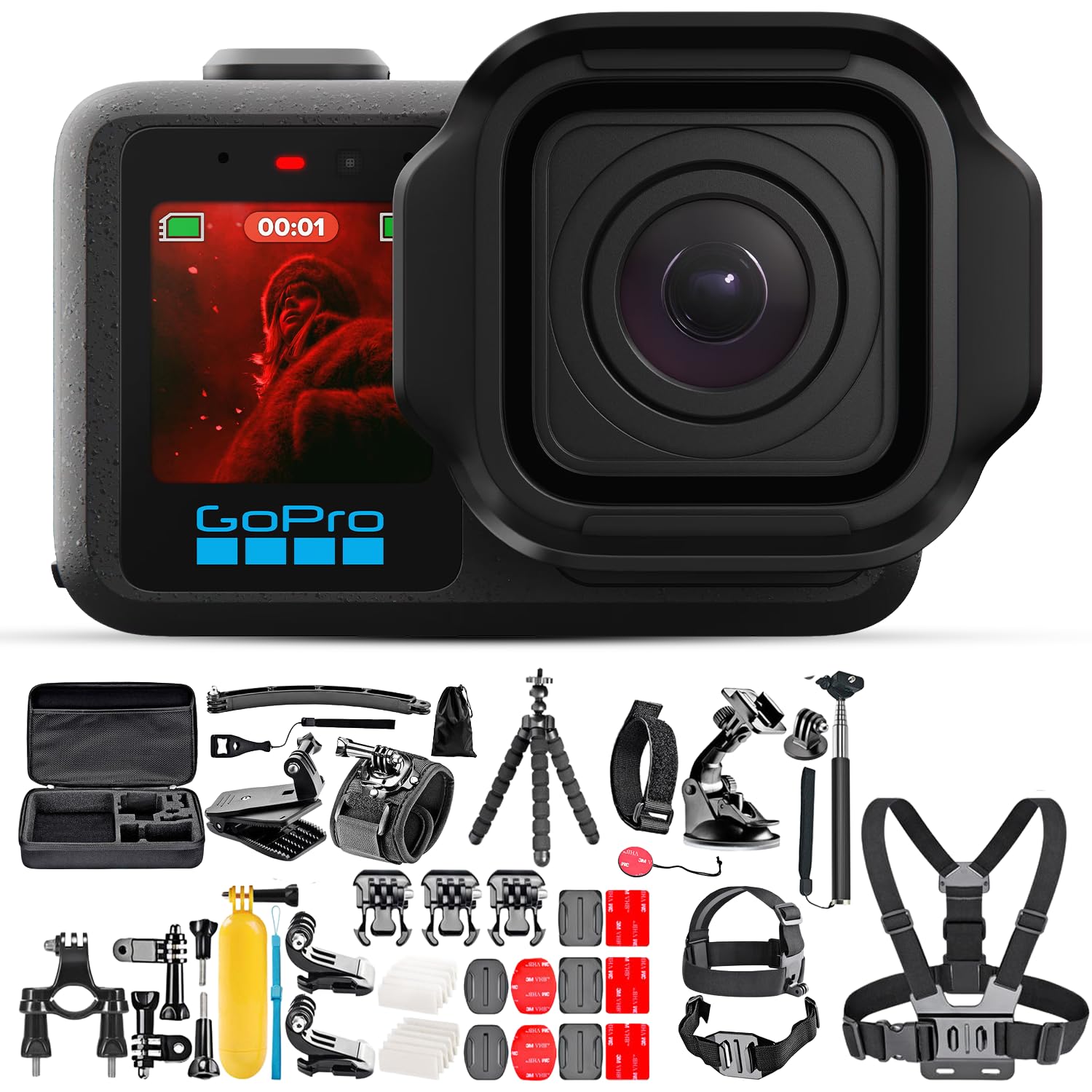 Mission 1 Pro Action Camera (Black) 8K 50MP, 50-in-1 Accessory Bundle
