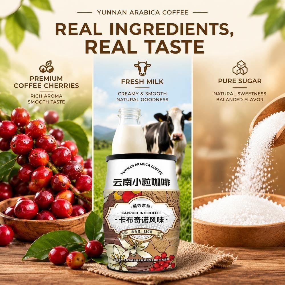 Mezcla de café instantáneo 3 en 1, 2 latas × 130 g