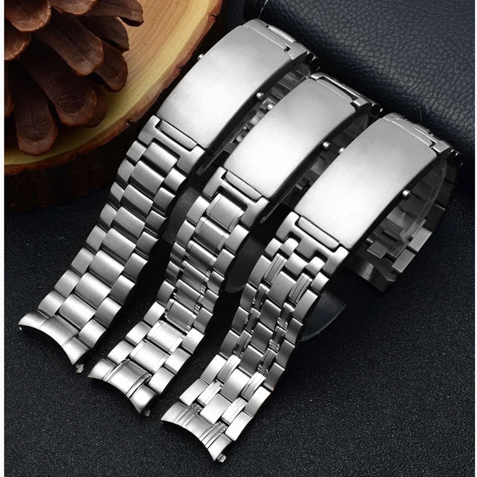 QHQQXN Cinturino per Orologio Cinturino di Ricambio in Acciaio Inossidabile Solido Cinturino a sgancio rapido Traspirante 18 mm 20 mm 22 mm Argento