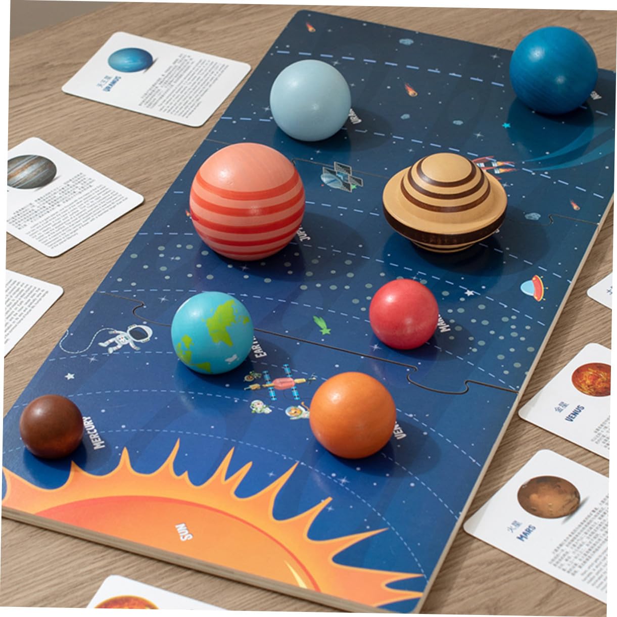 Juego de Rompecabezas Sistema Solar de Madera para Niños, Juguete Educativo para Desarrollar Creatividad E Inteligencia, 1 Set Interactivo y Divertido