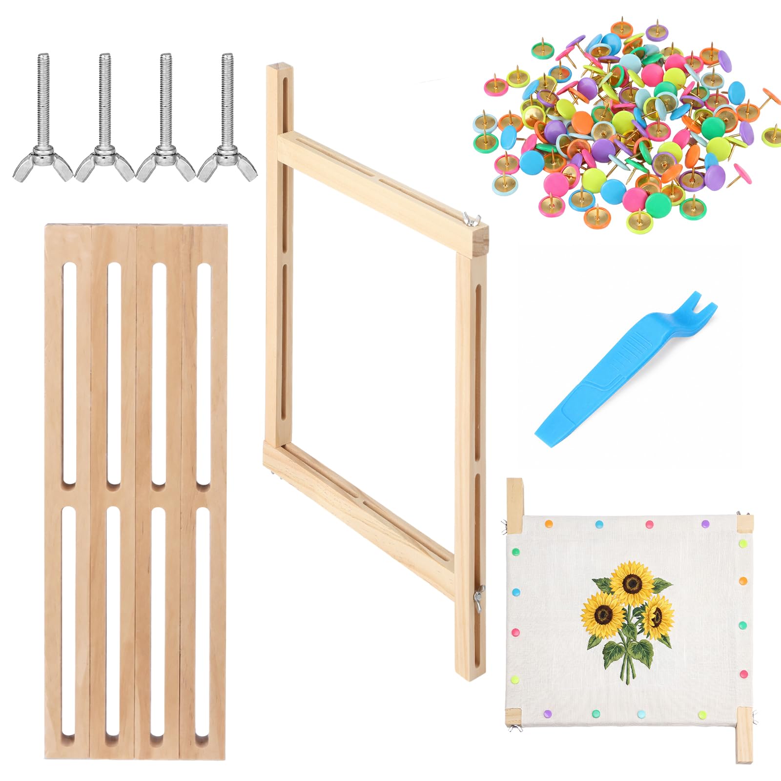 Novabright 1 Set Adjustable Needlepoint Stretcher Bars for Needlework 12"
