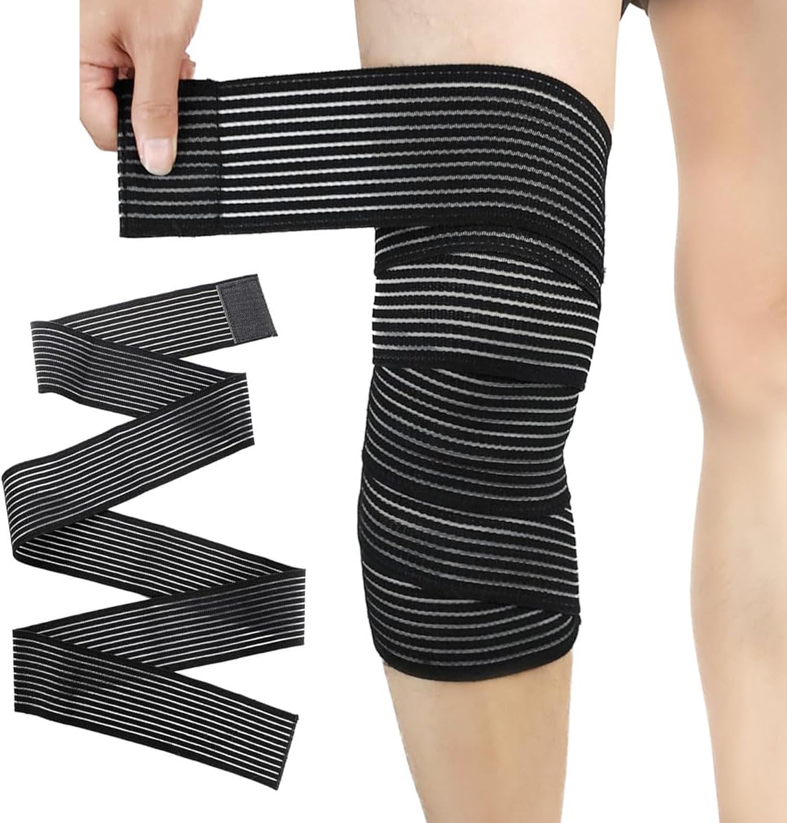 HANNEA® 1Pc Thigh Support Compression Bandage Brace Wrap for Men and Women, Elastic Calf Compression Bandage Leg Compression Sleeve for Legs Pain Relief, Plantar Fasciitis, Stabilising Ligaments