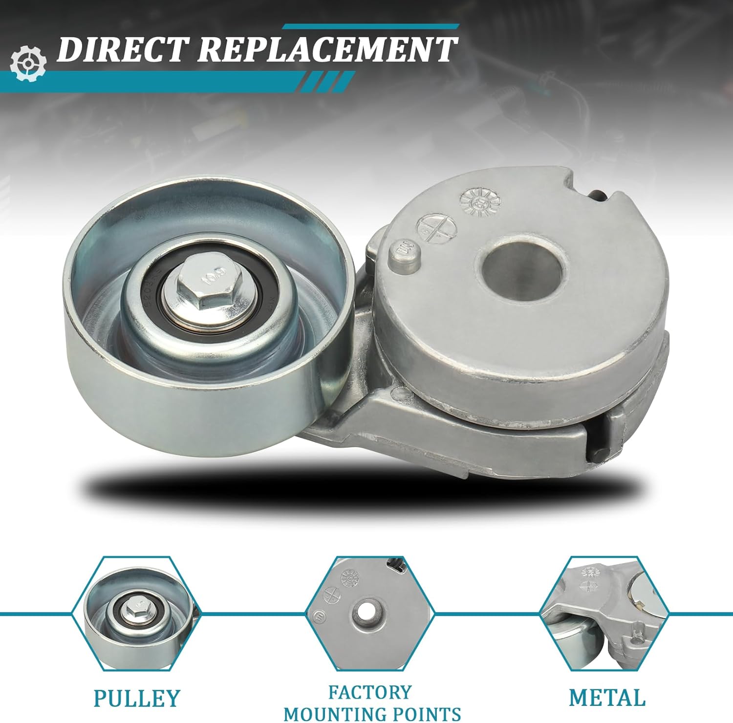 IRONTEK Belt Tensioner Pulley Assembly 11955ET00A fit for Nissan (2013-2020 NV200/ 2007-2012 Sentra/ 2007-2012 Versa) #39162