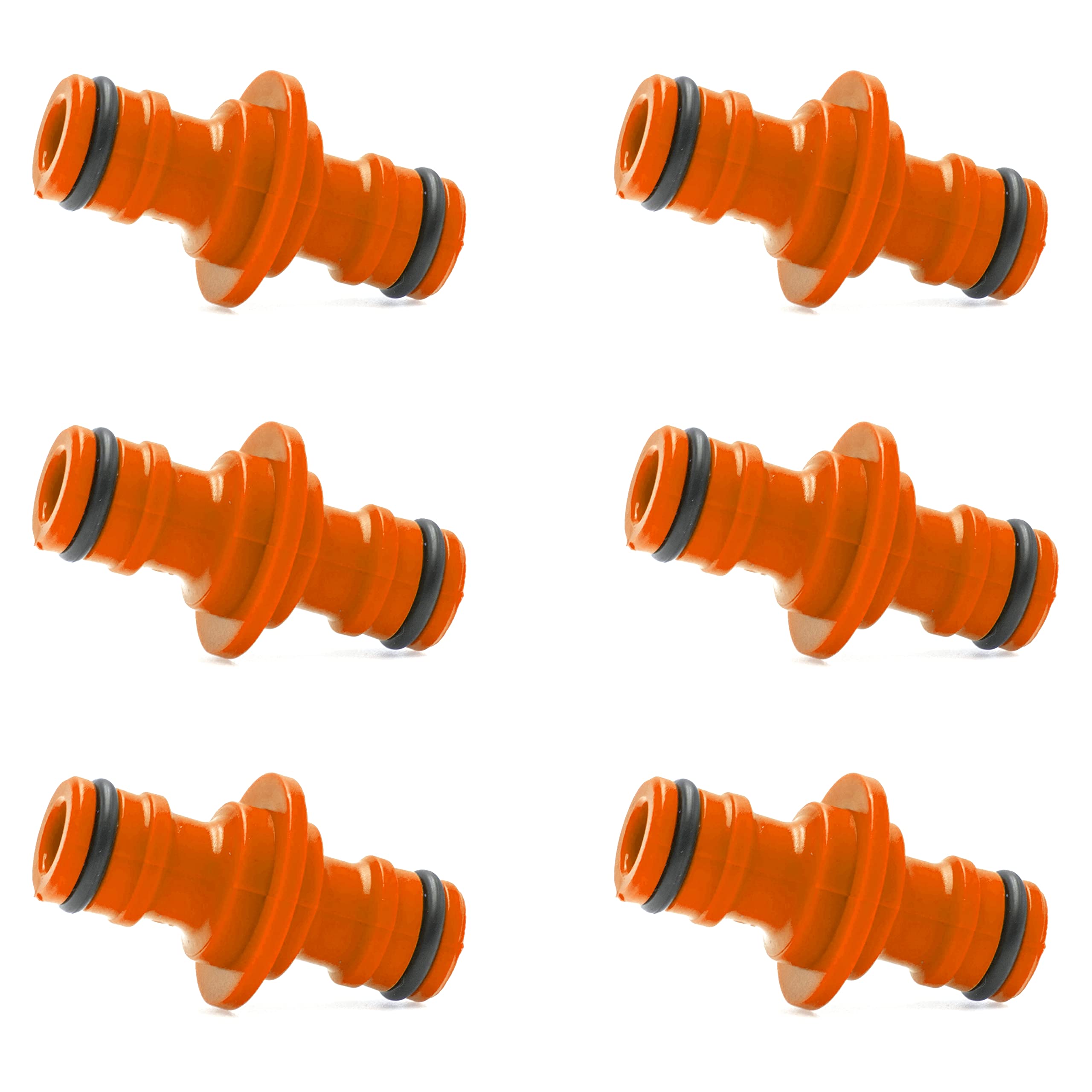Double Male Hose Connector Coupler Extender Joiner - Leak-Proof & Durable - Compatible with Hozelock, Gardena & Most Popular Fittings - Ideal for Garden Hose, Irrigation, Car Washing (Pack of 6)
