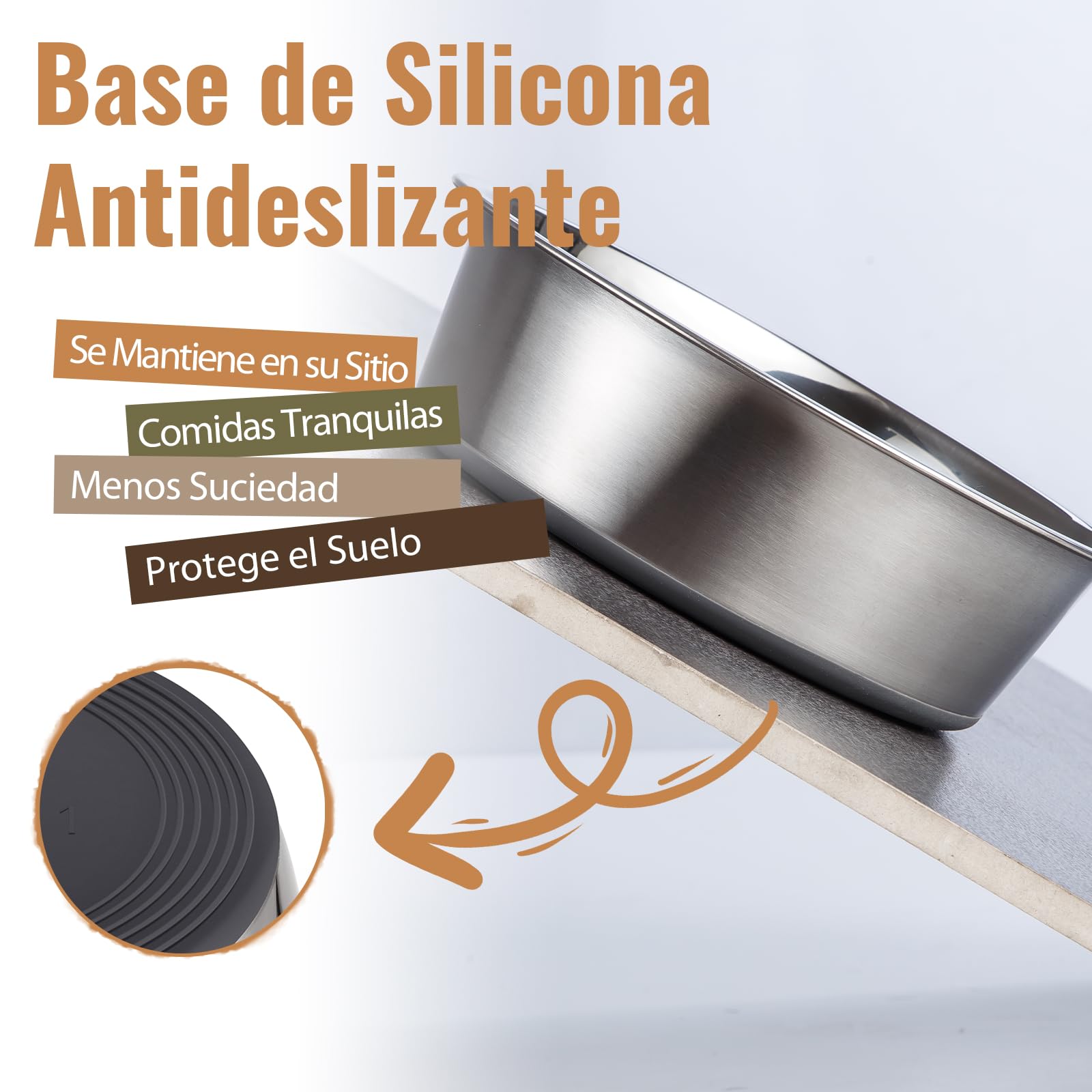 PEGGY11 Cuencos de Acero Inoxidable para Perros y Gatos, Antideslizantes, Parte Inferior de Goma, Grado Alimenticio, Sin BPA, Aptos para Lavavajillas, Fáciles de Limpiar, 480 ml, 2 Paquetes