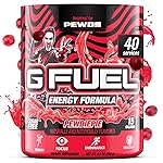 G Fuel PewDiePie Energy Drink Powder, Pre Workout Caffeine Mix for Gaming, Sugar Free Focus Amino, Vitamin + Antioxidants, 9.9oz (Lingonberry, 40 Servings)