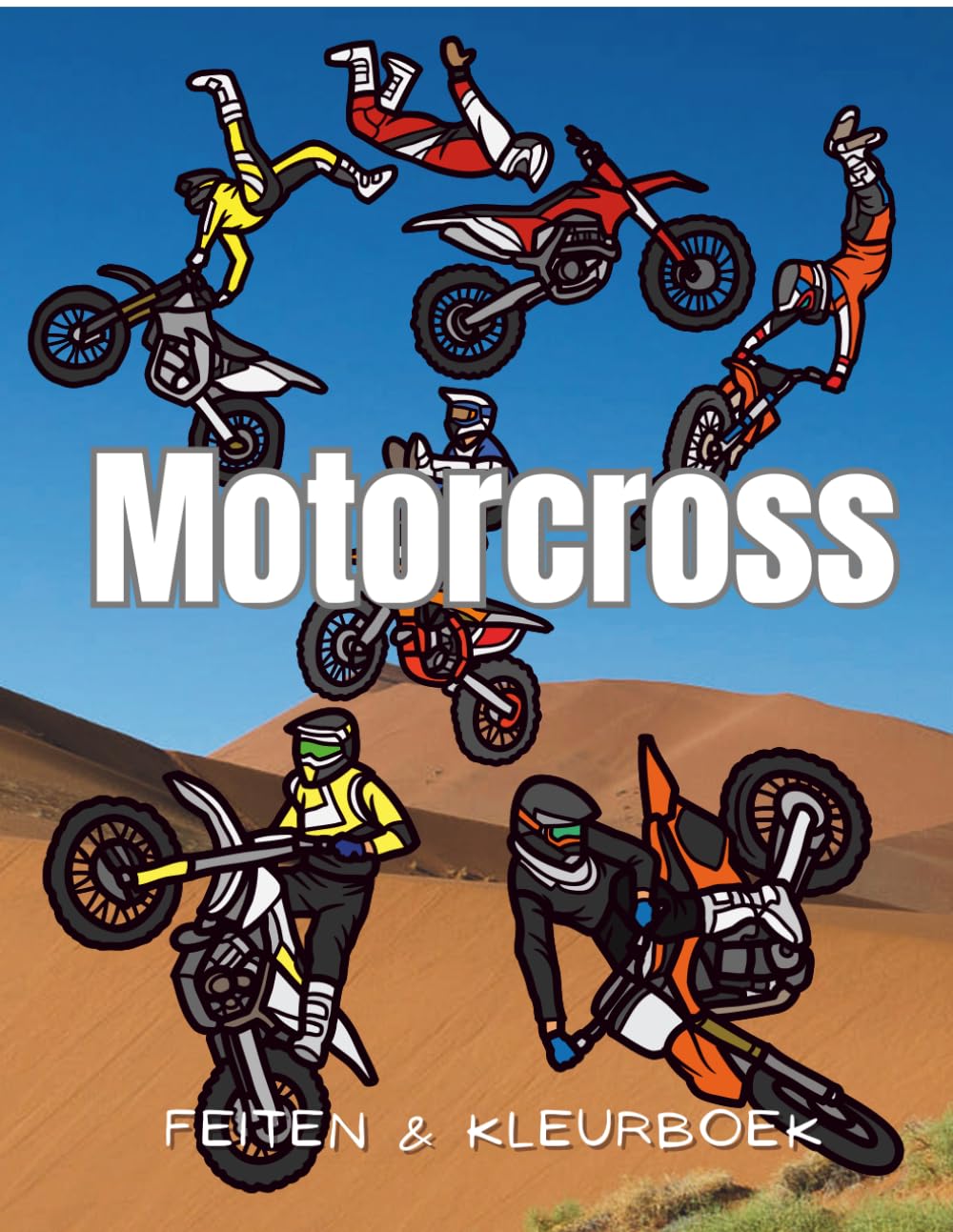 Motorcross: Feiten & Kleurboek: Activiteitenboek voor kinderen van 2 tot 12 jaar