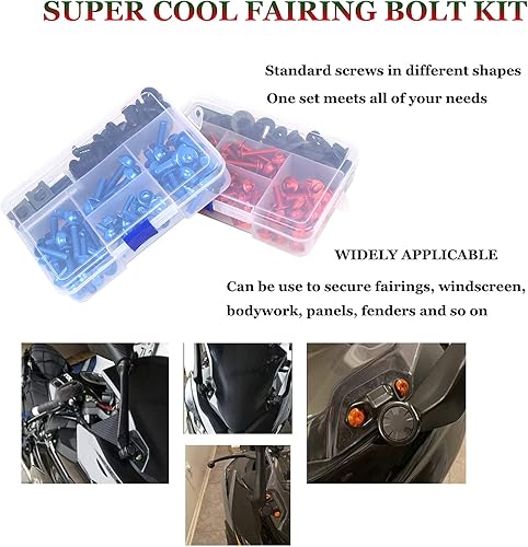Miniatura 3 de Kit de pernos universales de carenado 195 piezas M5 M6 para parabrisas de motocicleta, accesorios de sujeción de repuesto para Yamaha Honda Kawasaki