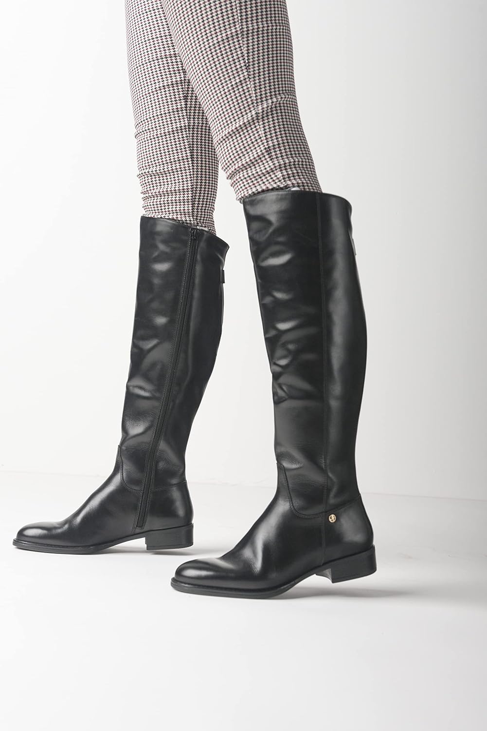 JATAREA Women's Leather Knee-High Boots - Stylish Block Heel - Comfortable Bootie for Females - Cushioned Insole for Comfort - Durable and Versatile Design - Image 2