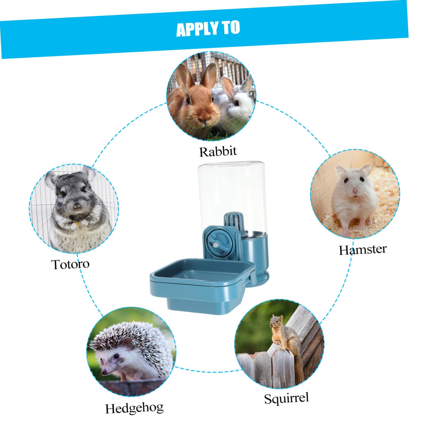 Abbeveratoio Sospeso per Coniglio 750ml in Plastica per Trasporto | Accesso Facile All’acqua, Adatto a Piccoli Animali Domestici, Uso in Casa uno Pet