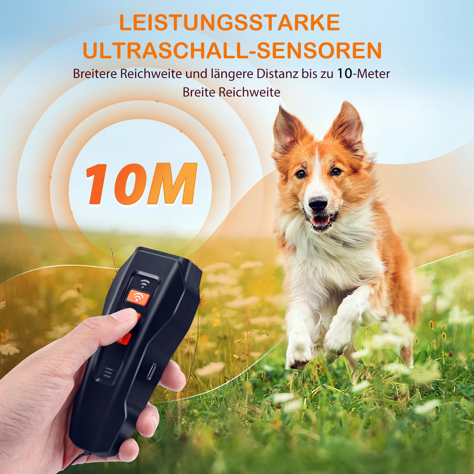 Antibell für Hunde - Ultraschall Hundegebell Stopper mit 3 Einstellbaren Frequenzen Anti Bell Gerät Hunde 30 Fuß Reichweite Anti Bellen Funktion für Innen & Außengebrauch