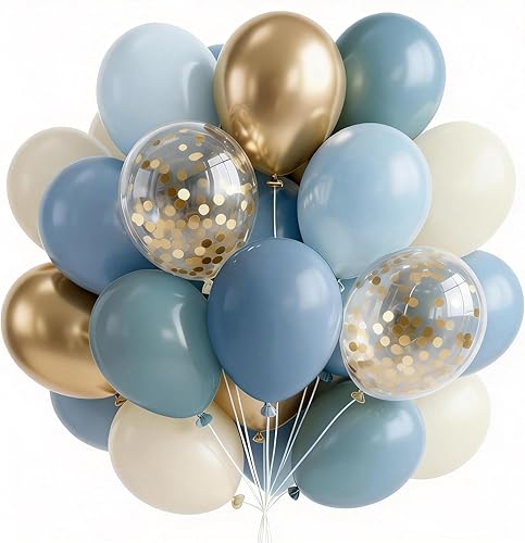 Miniatura 30 de PartyWoo Globos Negros y Dorados 66 piezas 12 Pulgadas Negro Mate Blanco Cromado Dorado Metálico Globos de Confeti para Graduación Baby Shower