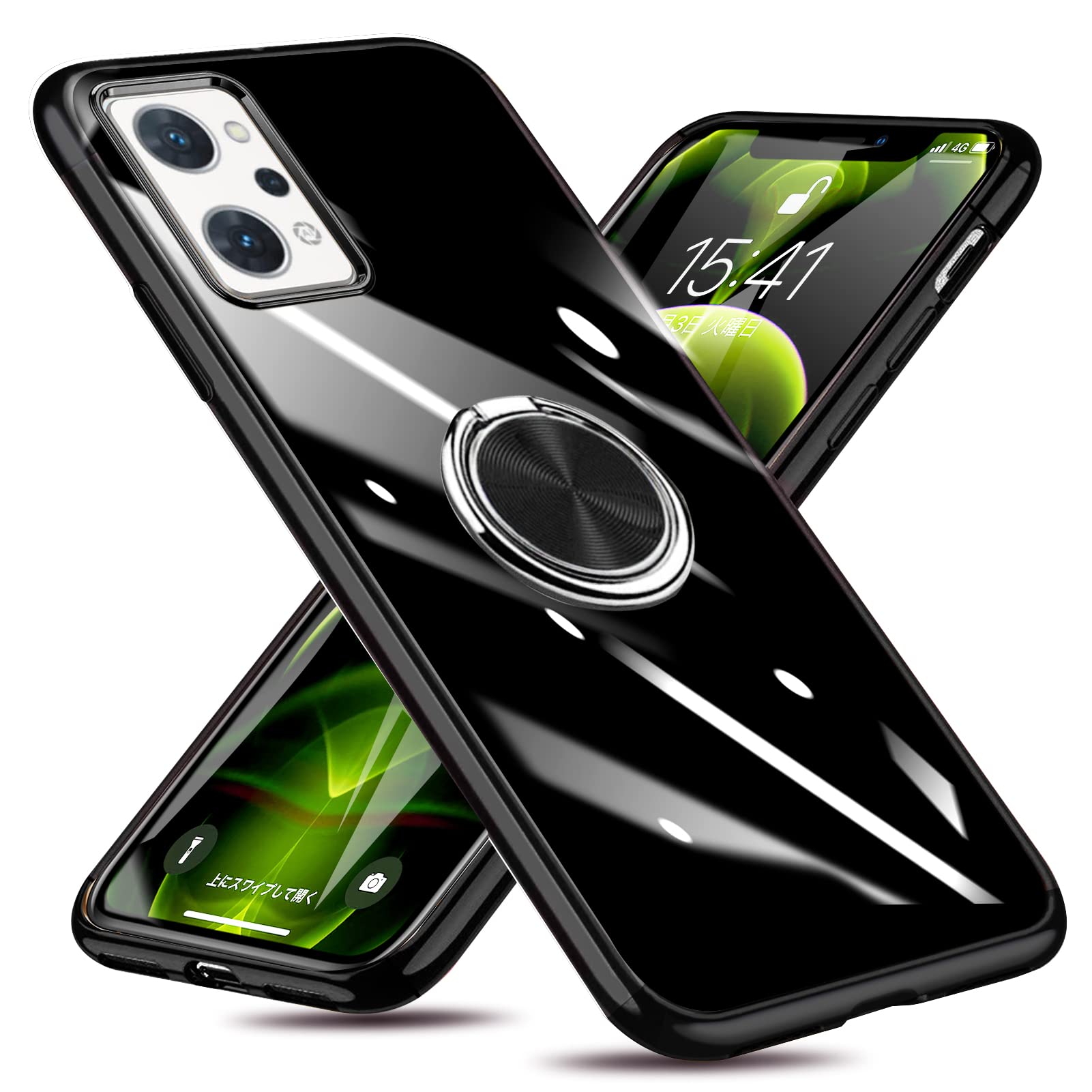 Amazon.co.jp: OPPO Reno7 A ケース リング付き オッポ リノ7 a クリア 
