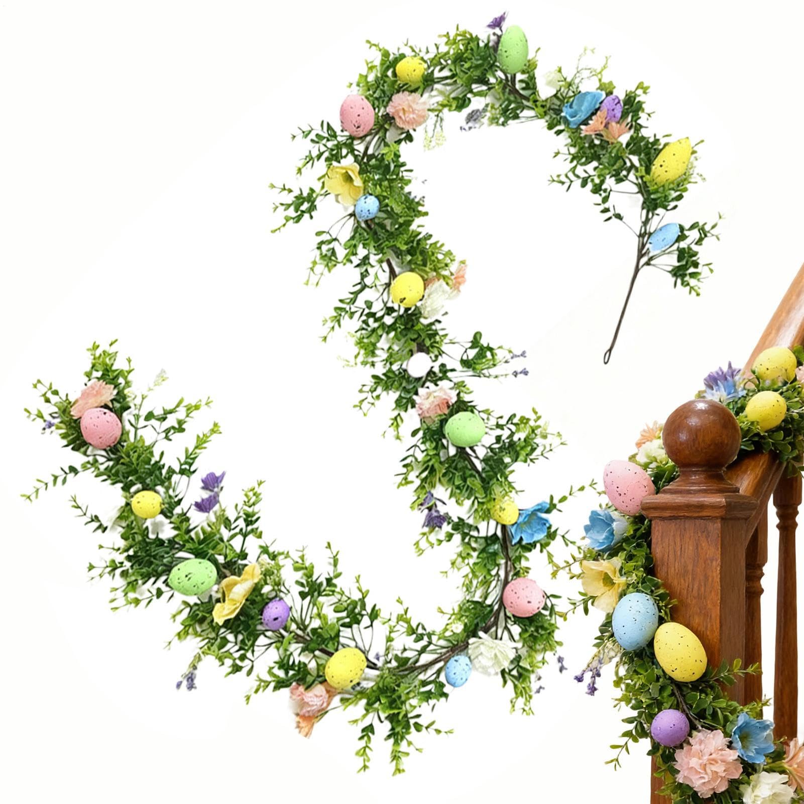 Guirlande de Pâques artificielle avec vigne florale réutilisable pour décoration de Noël