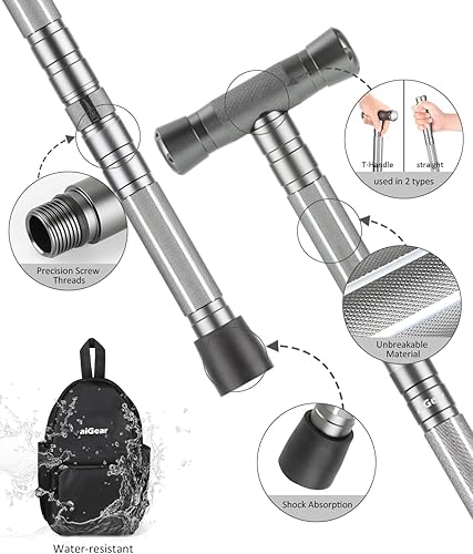 Miniatura 3 de aiGear G3 Tactical Stick Walking Staff, Upgraded More Durable Adjustable Hiking Staff Essential Camping Gear for Hiking Trekking Adventures 5-8