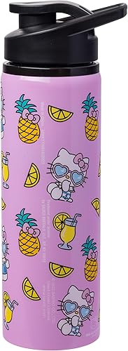 Miniatura 2 de Silver Buffalo Sanrio Hello Kitty Summer Pineapples And Lemonade - Botella de agua de acero inoxidable, 25 onzas
