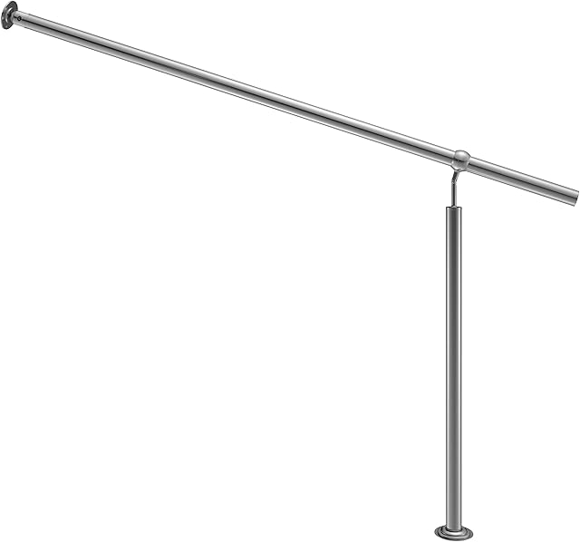 Monzana Stainless Steel Entrance Railing 150 cm Indoor Outdoor Mounting Handrail Wall Handrail Stair Railing