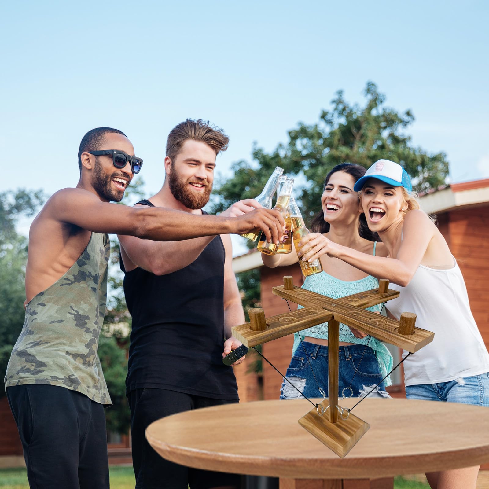 Ringwurfspiel, Hakenspiel, Terrassen-Spiele, handgefertigte interaktive Holzspiele für Erwachsene, Bars, Zuhause und Partyspaß