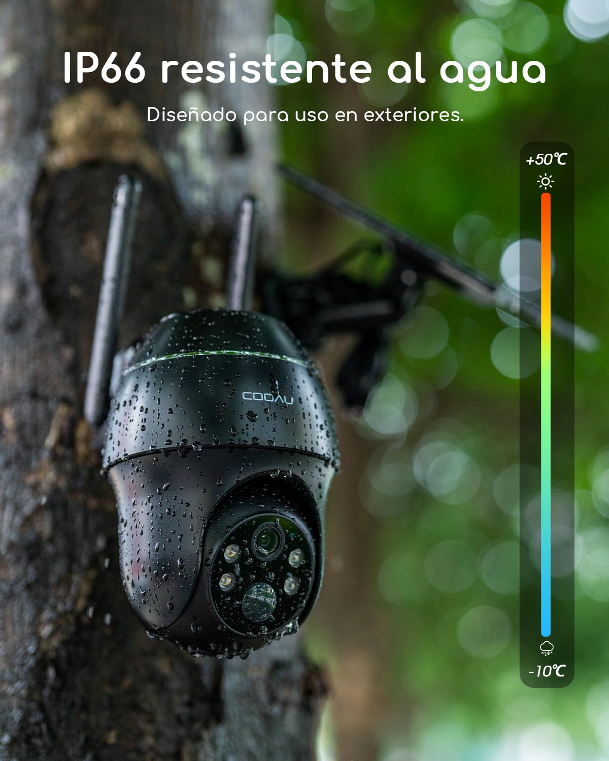 COOAU 4G LTE Cámara Vigilancia Exterior con Sim,2K 3MP QHD Camara 4G Solar sin Cable con Batería,PTZ 355°/90°,Visión Nocturna,PIR Detección de Movimiento,Audio de Dos Vías,Tarjeta SIM