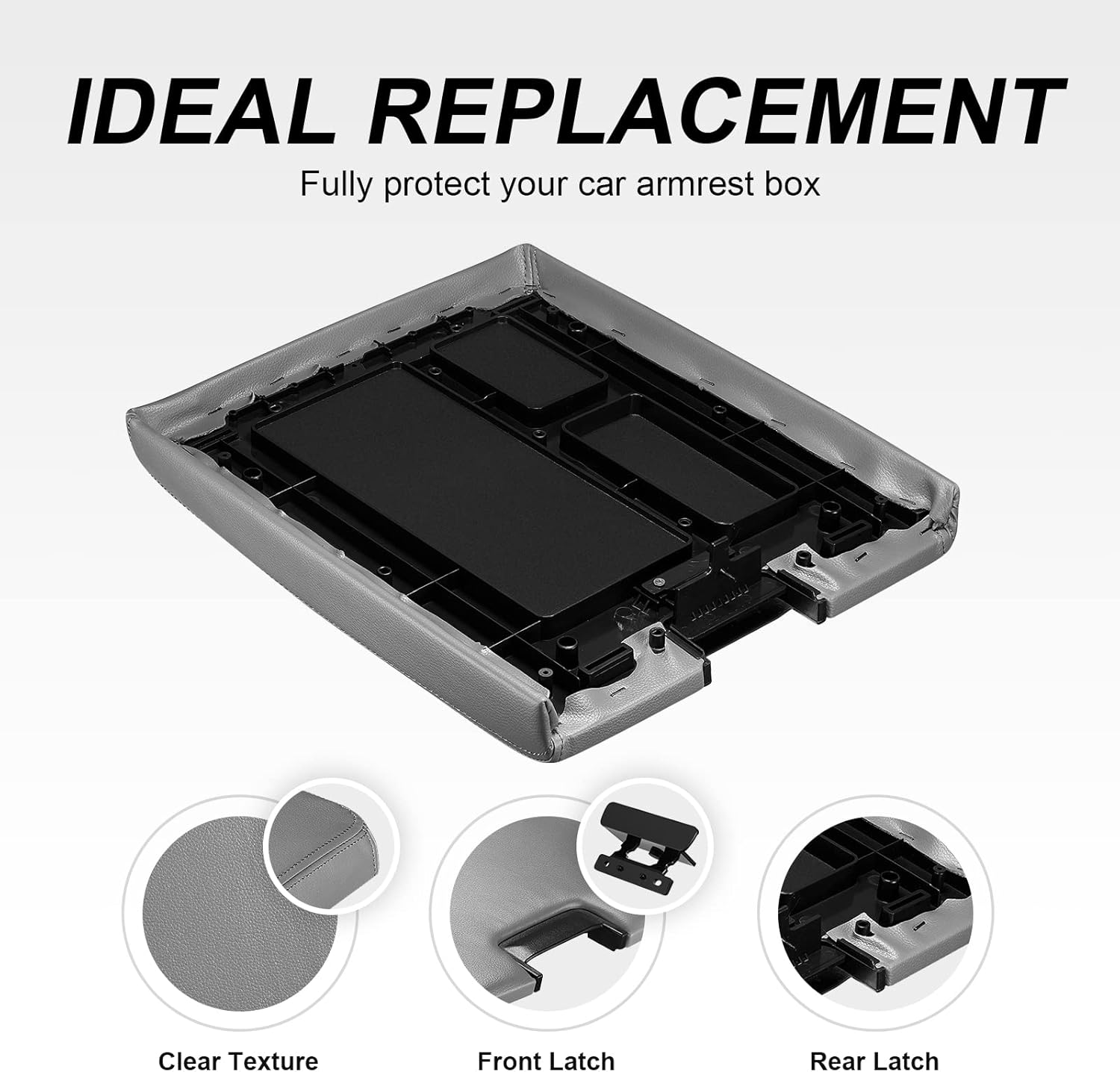 SPEEDWOW Center Console Lid Replacement Kit Fit for 2007-13 Chevy Avalanche,2007-14 Chevy Silverado 1500/2500 HD/3500 LT,2007-13Suburban 1500/2500,2007-13Tahoe,2007-14 GMC Sierra(Gary)