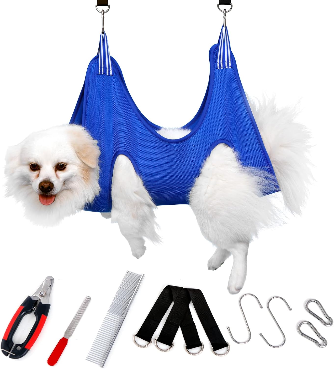 YoulePetHouse Dog Grooming Hammock Harness for Nail Trimming, Pet Grooming Sling Restraint Bag with Nail Clippers/Trimmer, Nail File,…