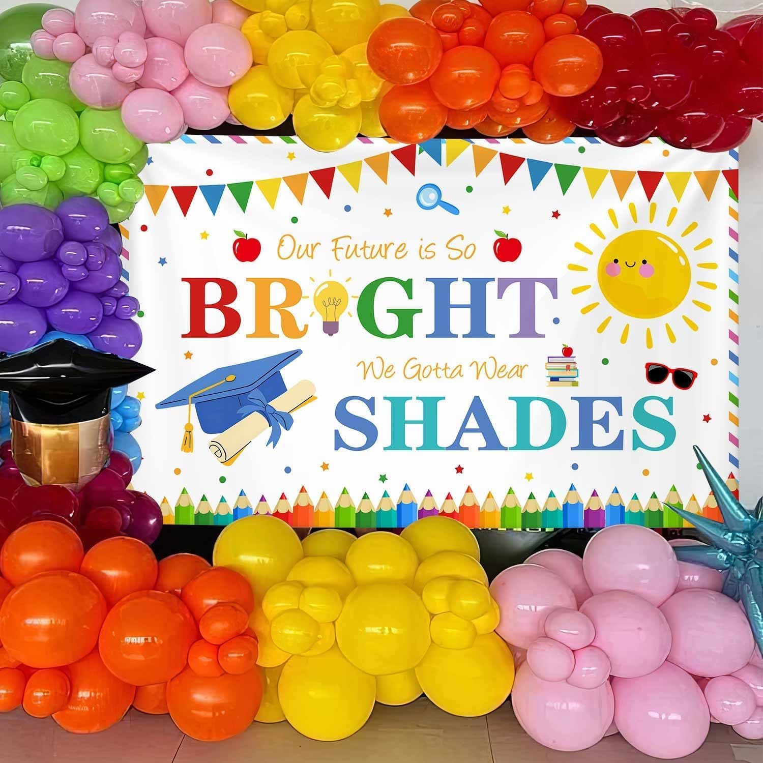 MEHOFOND Preschool Kindergarten Graduate Backdrop School Prom Party Decorations Bright Future Graduation Decor Congrats Class of 2026 Kids Congrats Grad Background Photo Props 8X6ft