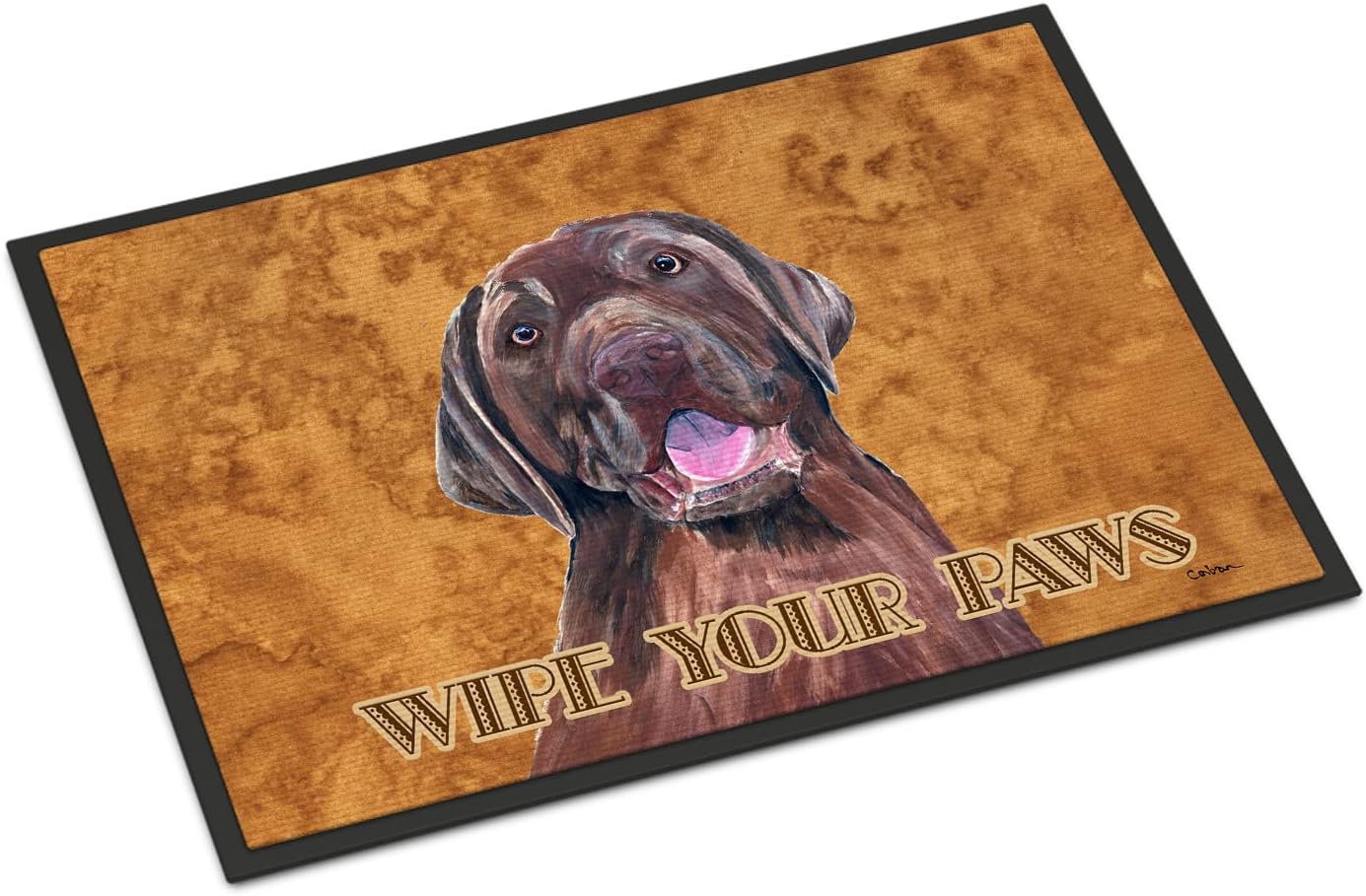 Caroline's Treasures SC9127JMAT Labrador Wipe Your Paws Doormat 24x36 Front Door Mat Indoor Outdoor Rugs for Entryway, Non Slip Washable Low Pile, 24H X 36W