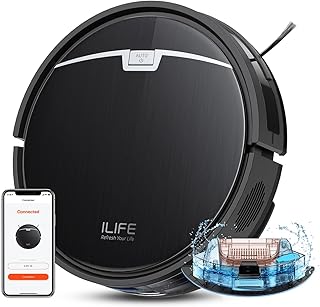 ILIFE V9 Robot Vacuum and Mop Combo, 3000Pa Strong Suction Robot Vacuum Cleaner with Gyro Navigation, App/Alexa Control, f...