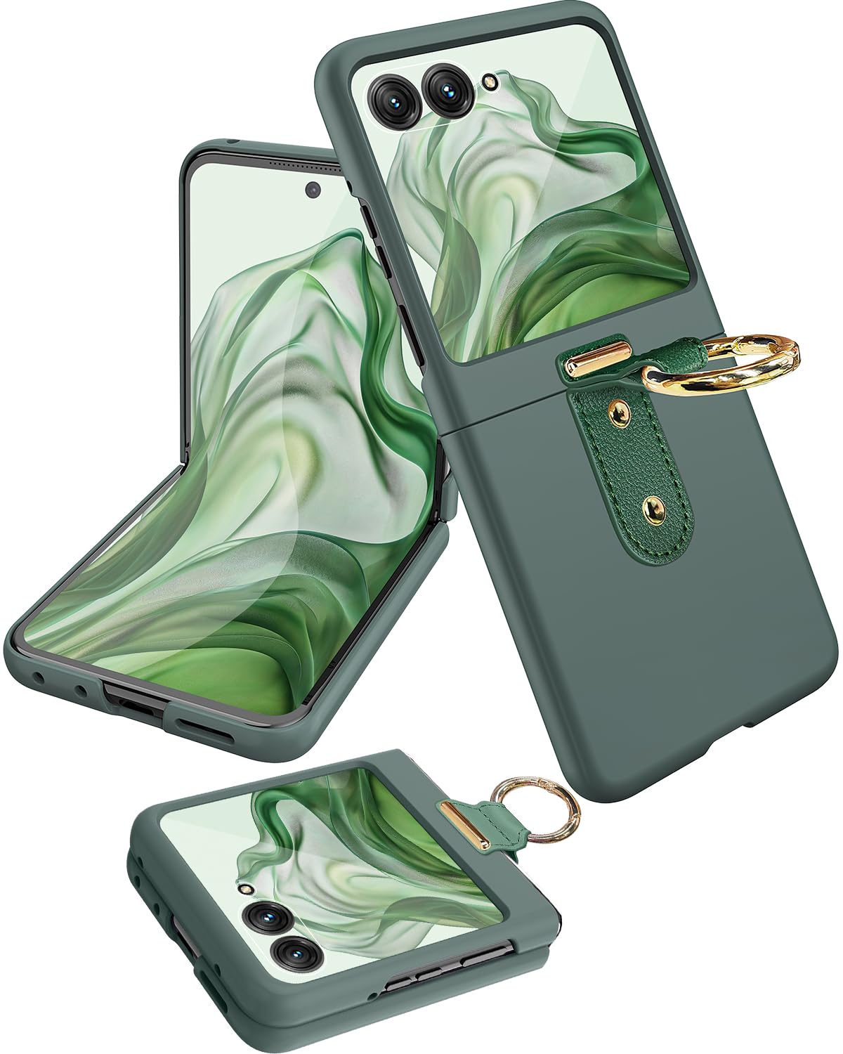 Miimall Custodia per Motorola Moto Razr 50, Cover Antigraffio, Protezioni per Cerniera, Cover Protettiva Antiurto per PC, Pellicola Protettiva, Case Sottili per Moto Razr 50, Arancione