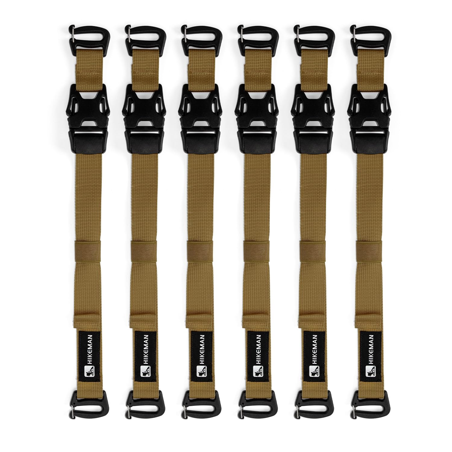 HIKEMAN Système tactique Rush Tier – 6 sangles de sac à dos Molle réglables, sangles de fixation avec clips à boucle, sangles de compression extérieures, sangle de bagage accessoire pour module