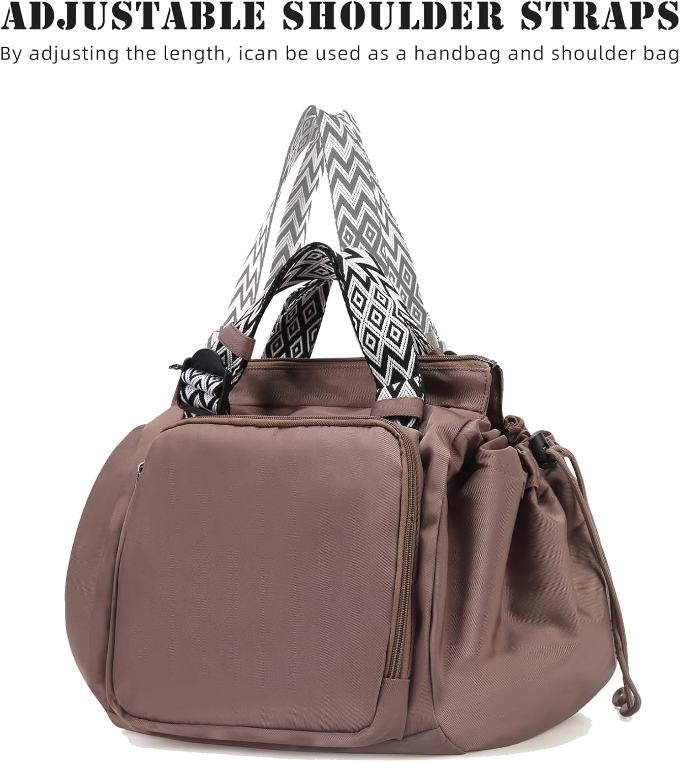 Large Capacity Portable Backpack Tote Bag For Car Travel, Lightweight Foldable Nylon Shopping Bag with 15 Pockets