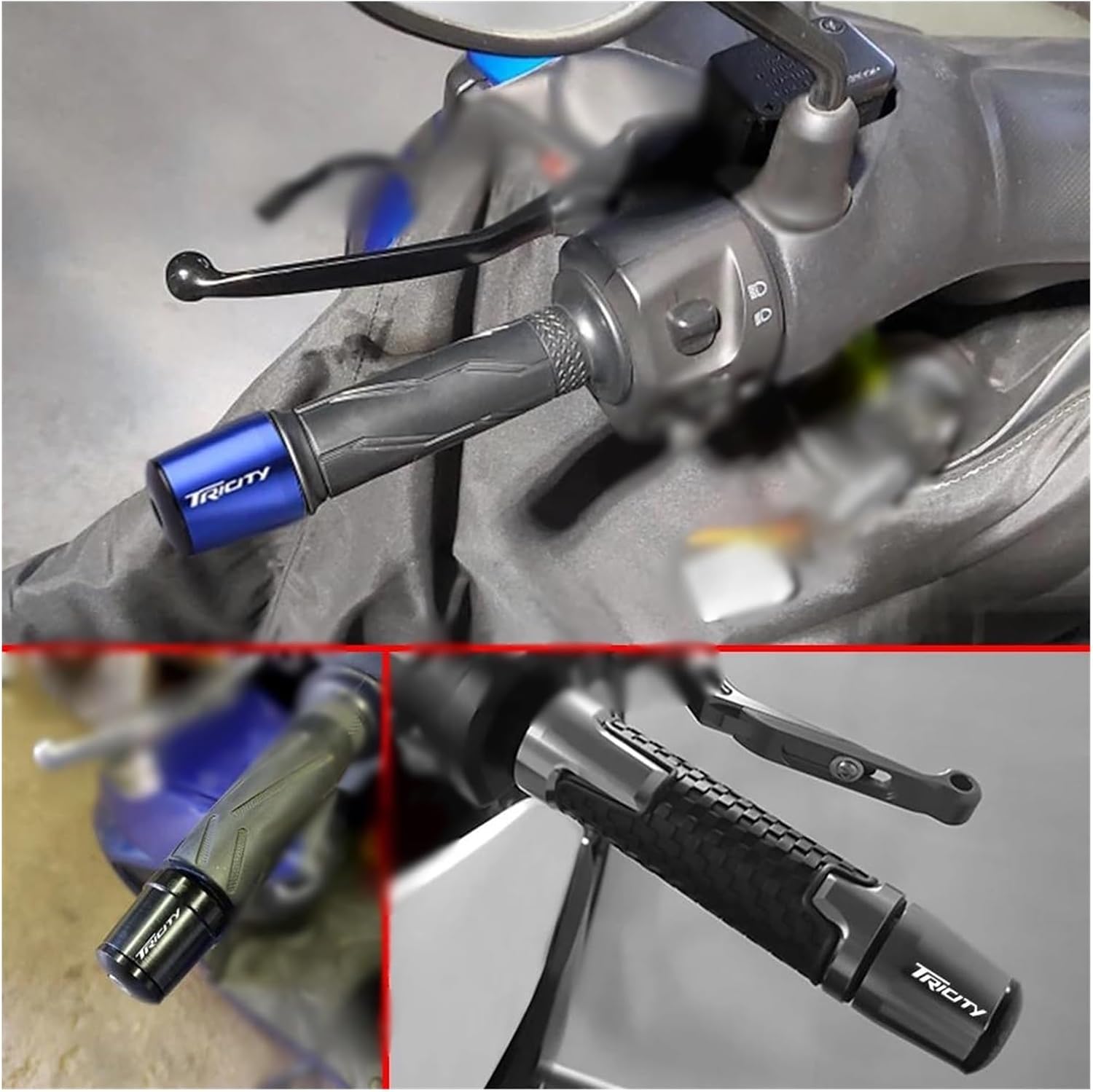 Grip CNC Motorcycle Handlebar Ends Moto Handle Bar Grips Plugs Caps for Tricity 125 155 300 2018 2019 2020 2021 Accessories Handlebar Cover