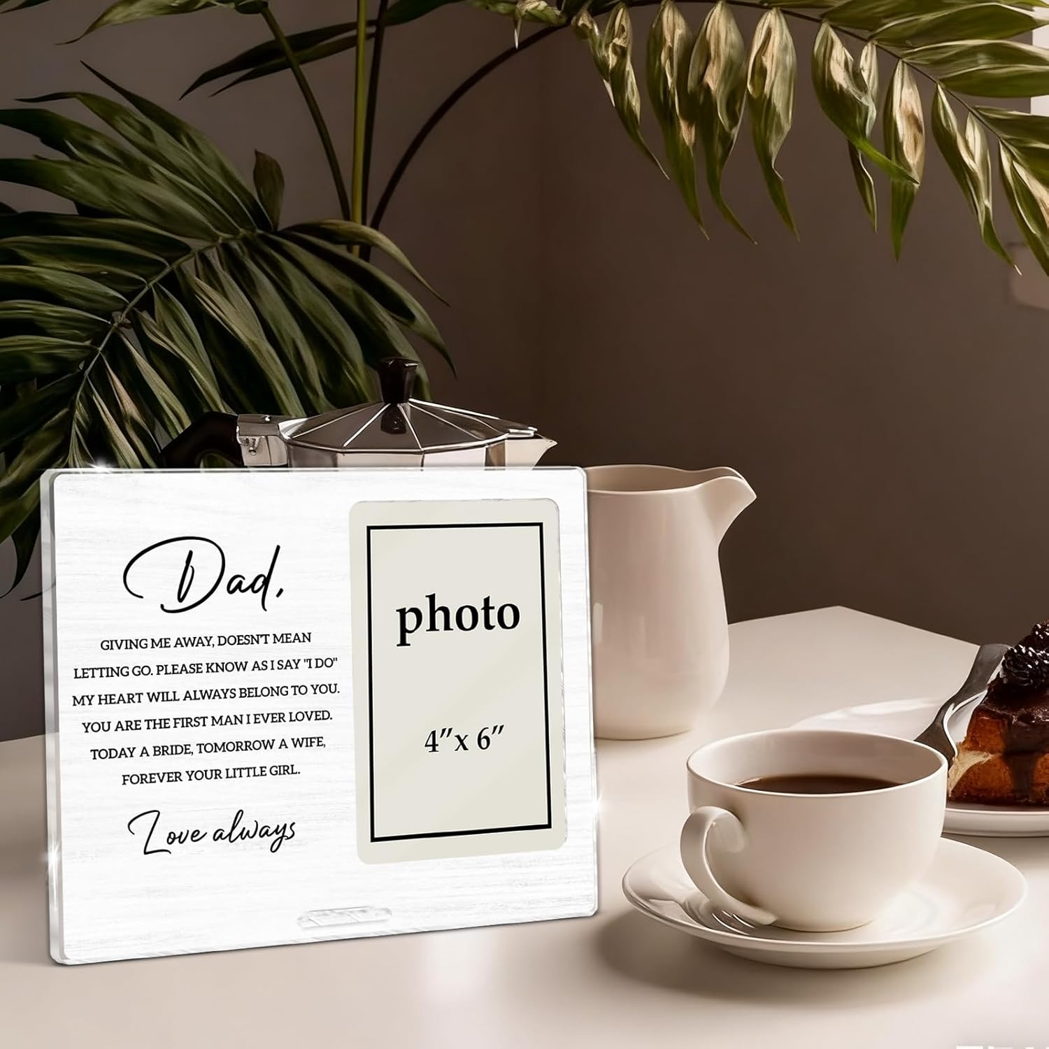 Zauly Father of the Bride Picture Frame, Wedding Gifts for Dad from Bride Daughter, Love Always Dad Photo Frame, 4 x 6 Inch Photo - Image 4