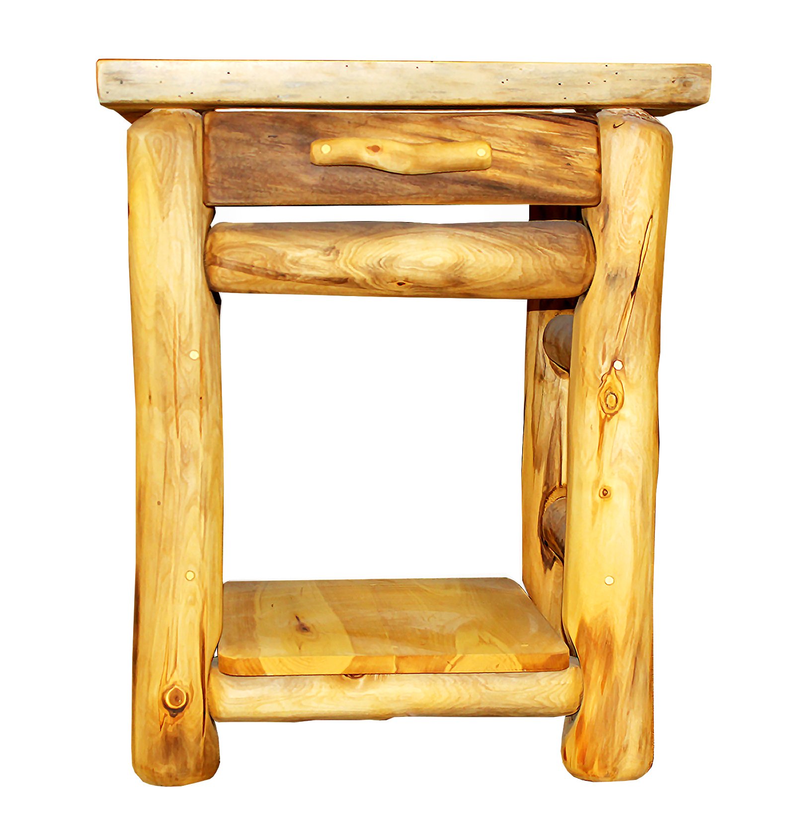 Mountain Woods Furniture Aspen Heirloom Collection 1 Drawer Nightstand, Wood Pull, Bronze Aspen Finish