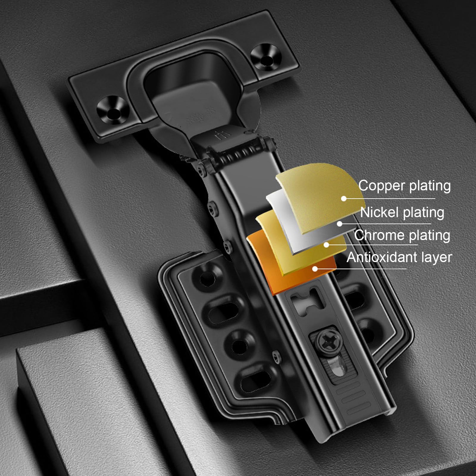 10 Pezzi Cerniere per Ante Cucina, Nero Cerniere per Mobili Regolabile Cerniere per Porte Acciaio Inox 304 Cerniere per Ante Armadio Fisso Cerniere per Ante Ammortizzate