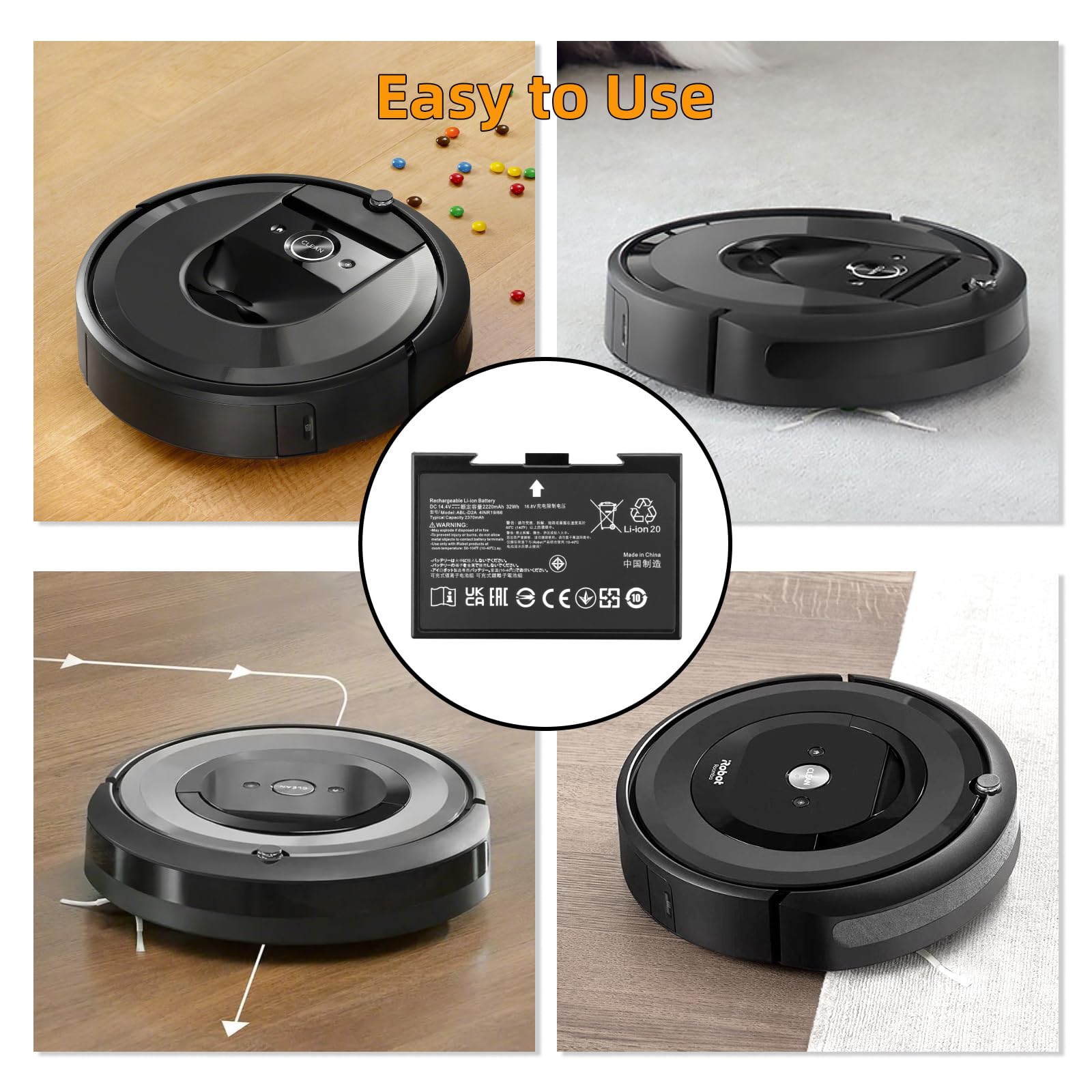 Amazon.co.jp: ABL-D2 ABL-D2A バッテリー iRobot ルンバ j7 j7+ j8+