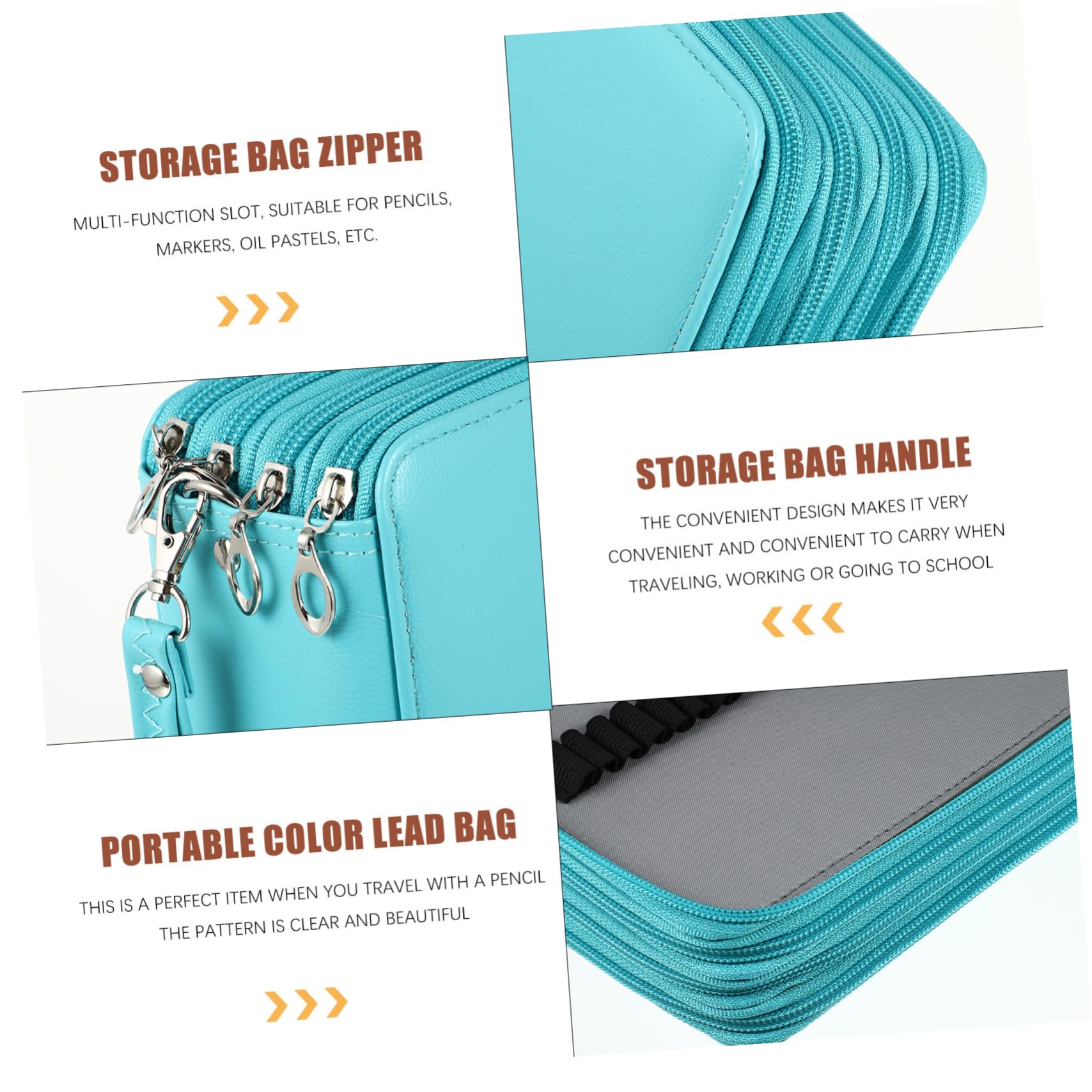 DOITOOL Astuccio per Matite Artistiche in Pu Blu 184 Fori Grande | Design Pieghevole Multi-tasca, per Organizzare Matite da Disegno e Acquerello, Uso per Scrittori e Professionisti